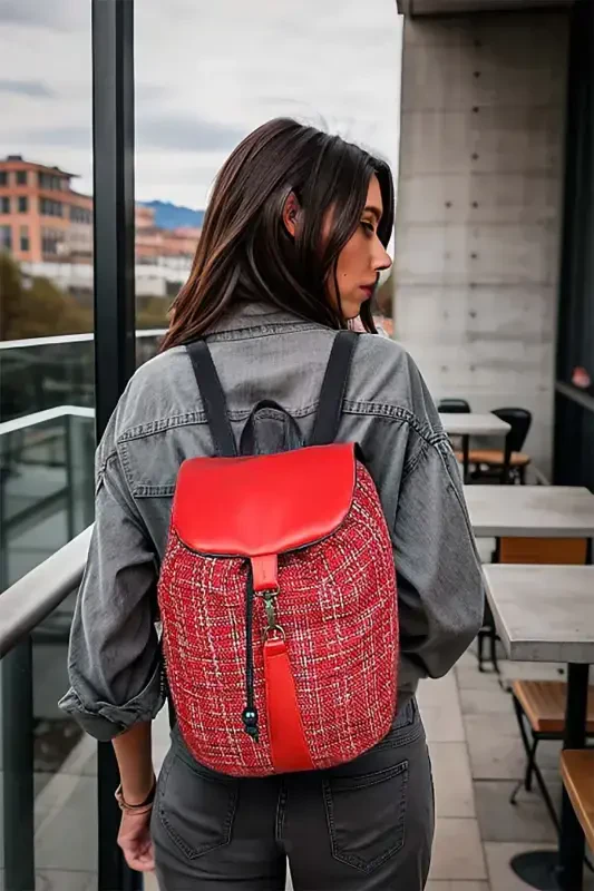 Woman Red Backpack-Red - 5