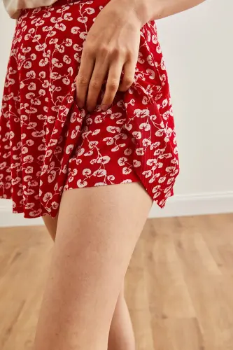 Woman Red Bud Shorts Cache-coeur Skirt ETK-19000 - 6