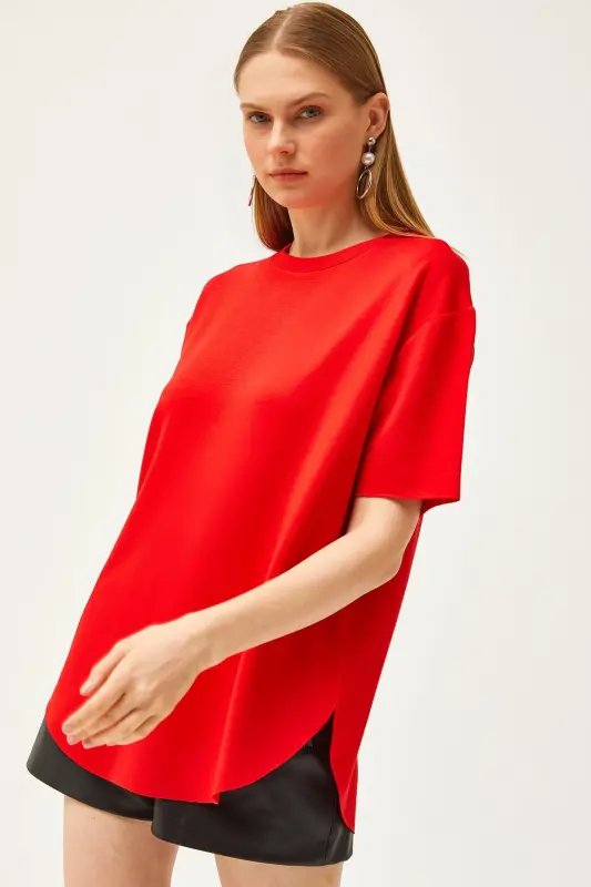 Woman Red Modal Buttoned Soft Textured Underwear - OLALOOK