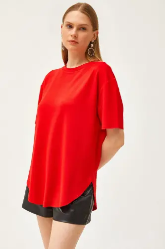 Woman Red Modal Buttoned Soft Textured Underwear - 4