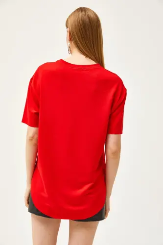 Woman Red Modal Buttoned Soft Textured Underwear - 5