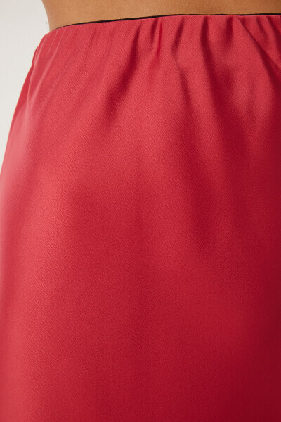Woman Red Satin Surface Woven Skirt DP00224 - 5