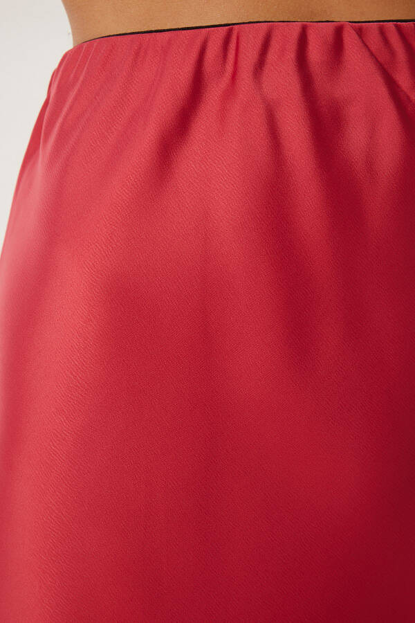 Woman Red Satin Surface Woven Skirt DP00224 - 5