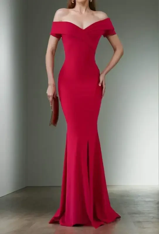 Woman Scuba Fabric Boat Neck And Decollete Detailed Dress - 1