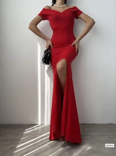 Woman Scuba Fabric Boat Neck And Decollete Detailed Dress - 3