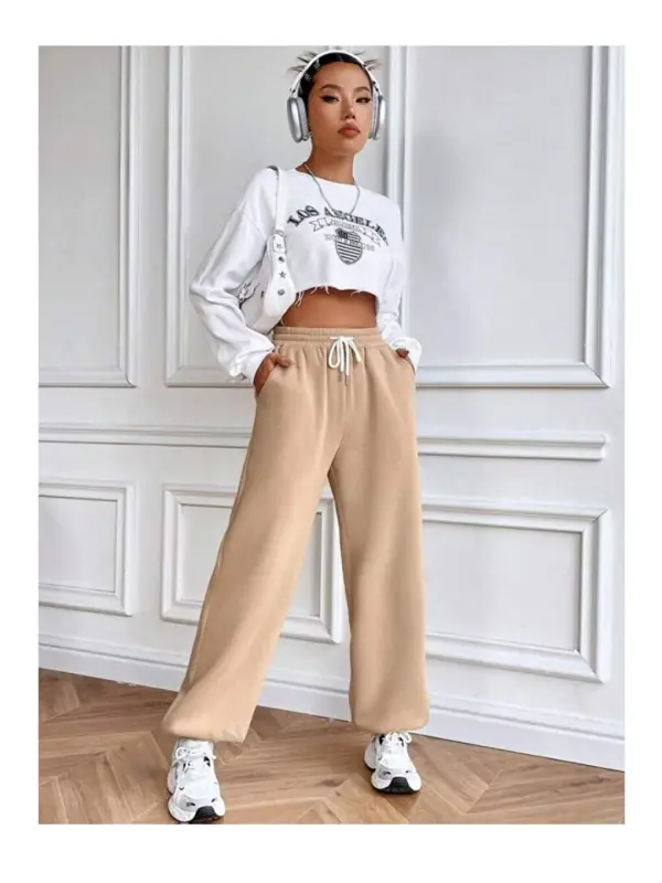 Woman Self-Curling Loose Thin Tracksuit SPR24EA89-Ecru - 2