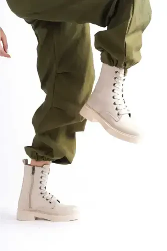 Woman Short Boot-Beige.TAIM - DS AYAKKABI (1)