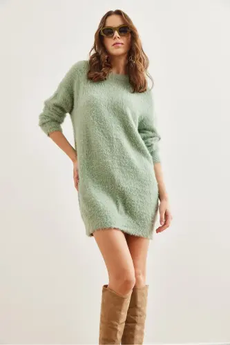 Woman Teal Crew Neck Soft Touch Sweater - 4