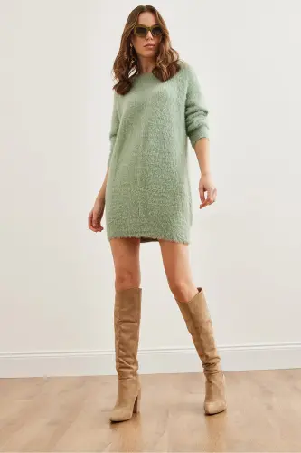 Woman Teal Crew Neck Soft Touch Sweater - 6