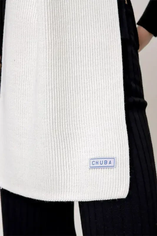 Woman Thessaloniki Knitted Scarf Ecru 22wk271-Ecru - 3