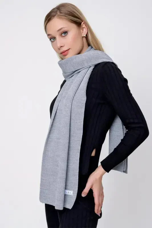 Woman Thessaloniki Knitted Scarf Grey 22wk271-Grey - 2