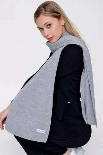 Woman Thessaloniki Knitted Scarf Grey 22wk271-Grey - 3