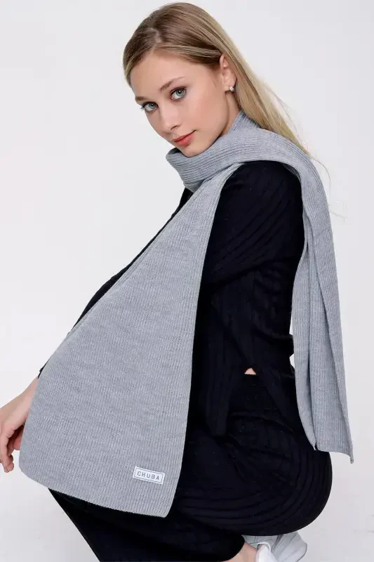 Woman Thessaloniki Knitted Scarf Grey 22wk271-Grey - 3