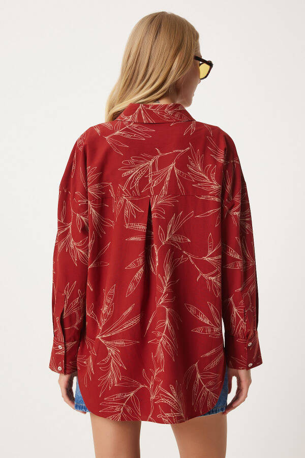 Woman Tile Pattern Poplin Shirt Modazone00064 - 5