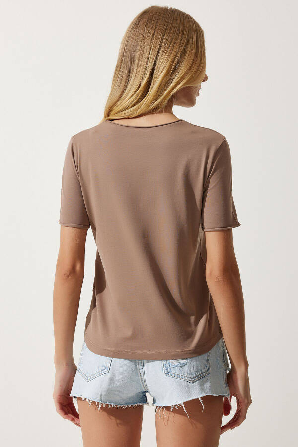 Woman Vizon Bicycle Neck Basic Knit T-Shirt UB00229 - 5