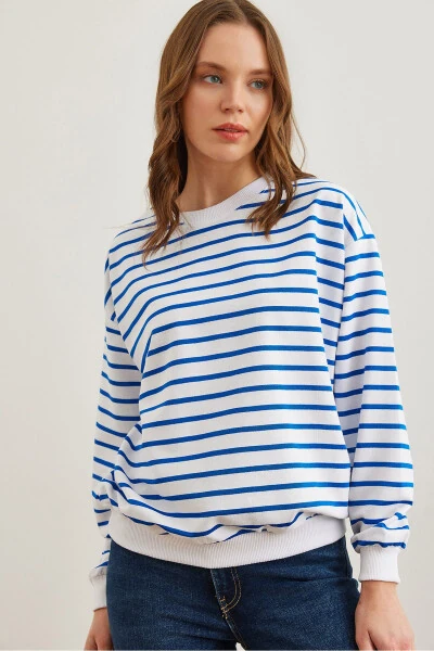 Woman White Sax Blue Basic Soft Touch Oversize S - OLALOOK