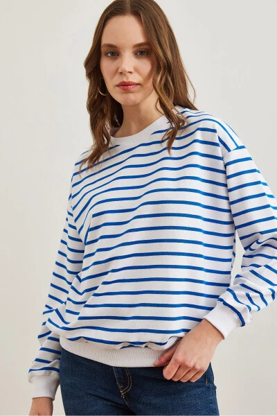 Woman White Sax Blue Basic Soft Touch Oversize S - OLALOOK (1)