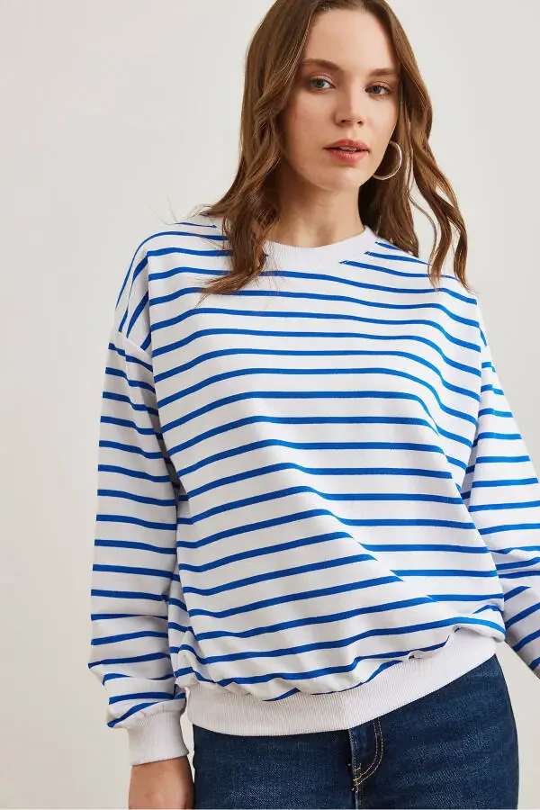 Woman White Sax Blue Basic Soft Touch Oversize S - 3