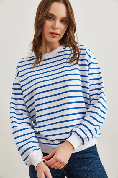 Woman White Sax Blue Basic Soft Touch Oversize S - 4