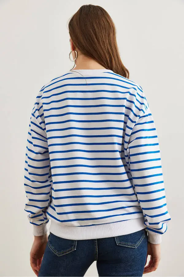 Woman White Sax Blue Basic Soft Touch Oversize S - 6