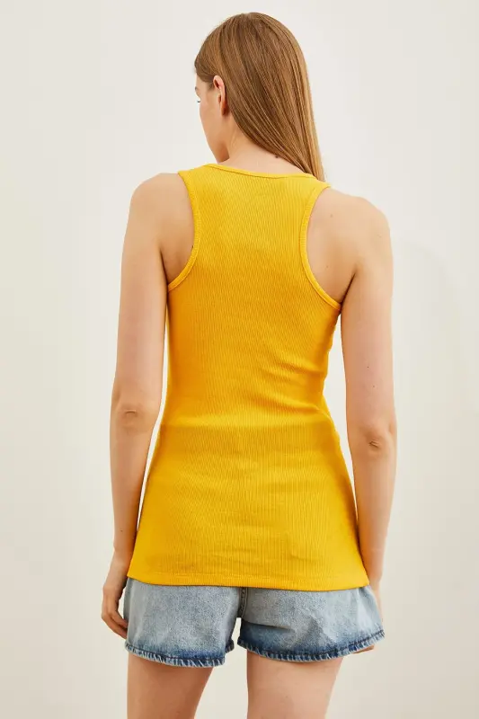 Woman Yellow Long Tank Top ATL-00000003-Yellow - 2