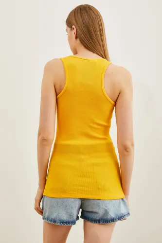 Woman Yellow Long Tank Top ATL-00000003-Yellow - OLALOOK (1)