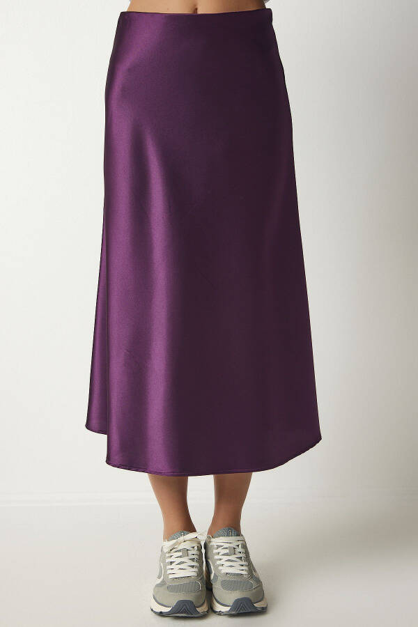Woman's Purple Satin Surface Skirt DD01144 - 6