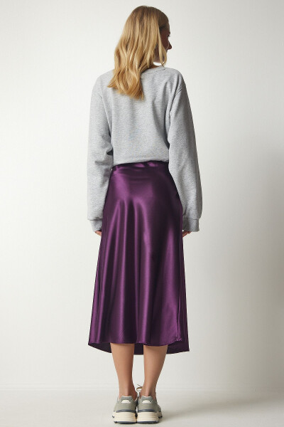 Woman's Purple Satin Surface Skirt DD01144 - 8