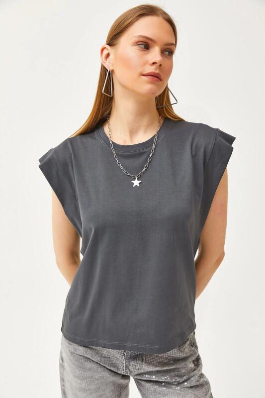 Woman's Smoked Armpit Detail Bat T-Shirt TSH-1 - OLALOOK