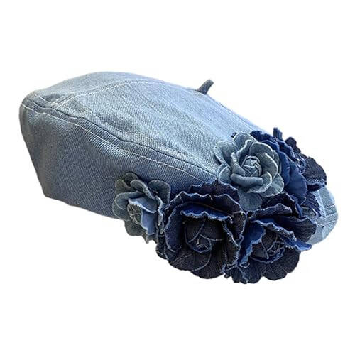 Women Beret Hat Denim Cap Comfortable Birthday Gift Headwear Costume Hat Painter Hat for Outdoor Holiday New Year Autumn - 35