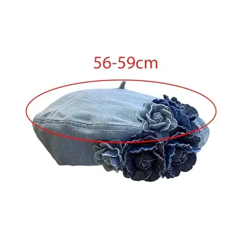 Women Beret Hat Denim Cap Comfortable Birthday Gift Headwear Costume Hat Painter Hat for Outdoor Holiday New Year Autumn - 5