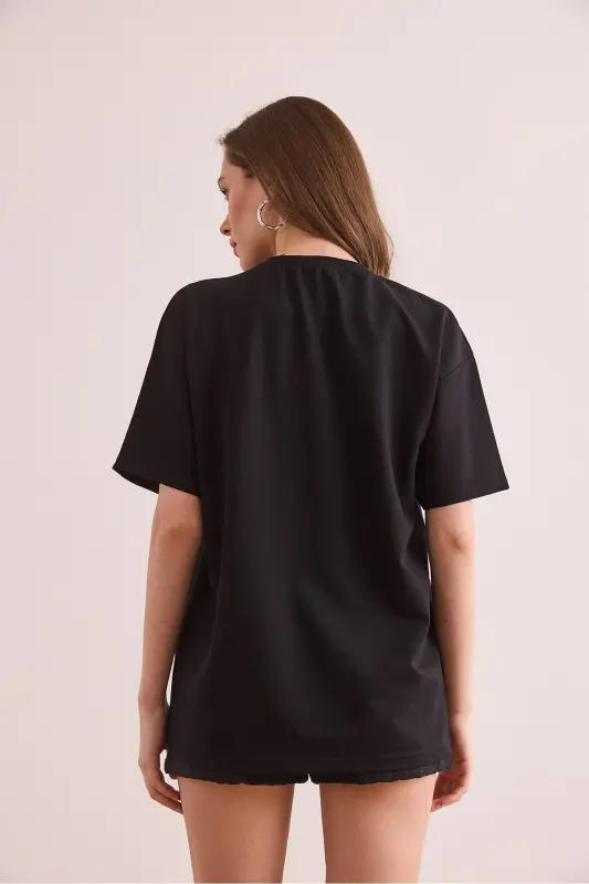 Women Black 1984 Printed Relaxed Fit 2 Thread T-shirt T - 2