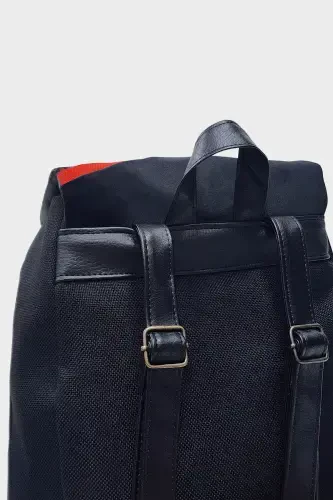 Women Black Backpack-BlackRedFlower2 - 7