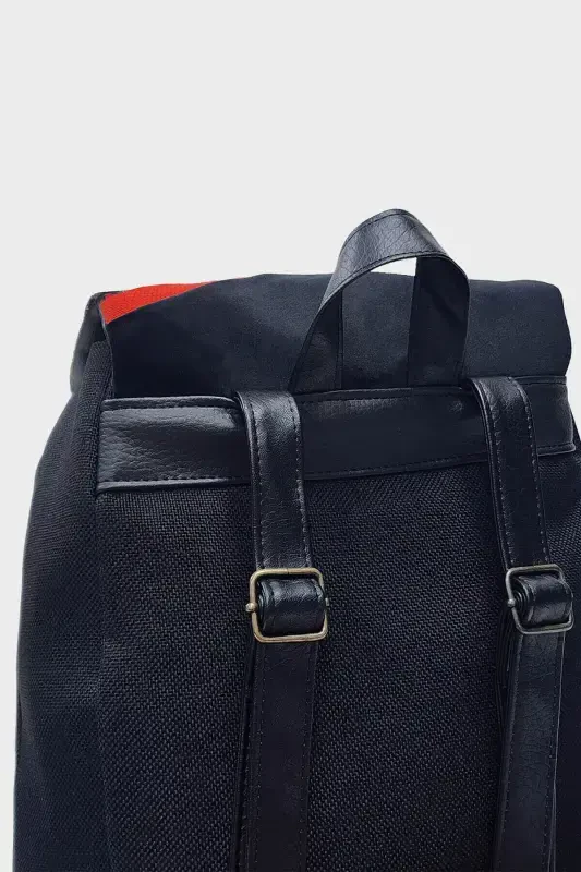 Women Black Backpack-BlackRedFlower2 - 7