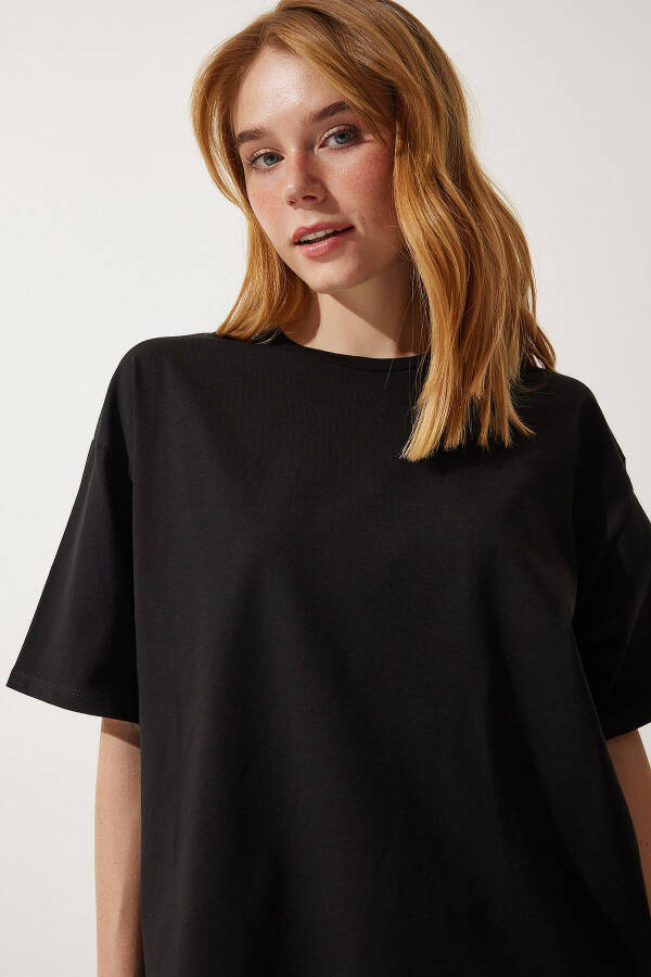 Women Black Basic Oversize Knitted T-Shirt HW00007 - 3