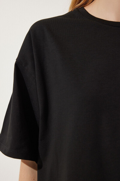 Women Black Basic Oversize Knitted T-Shirt HW00007 - 6