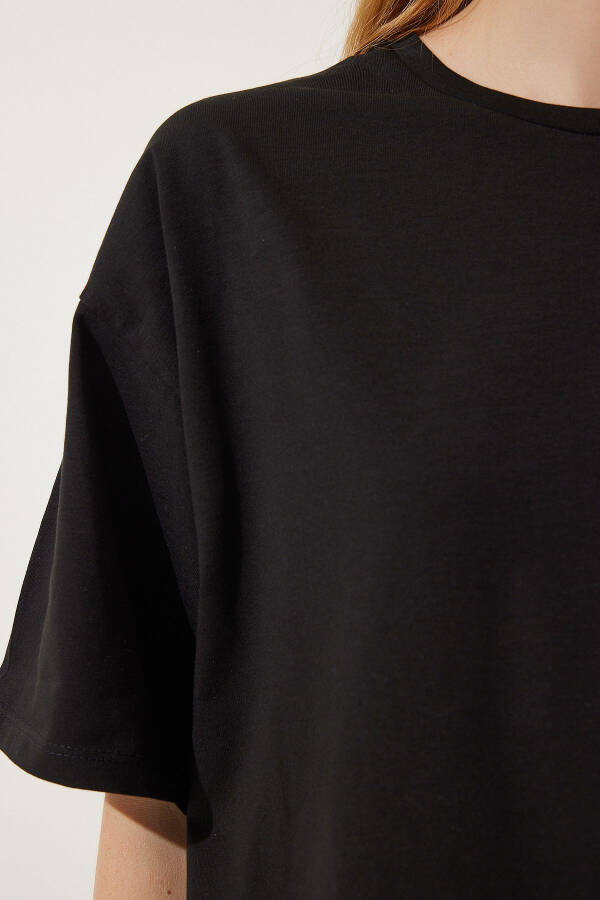 Women Black Basic Oversize Knitted T-Shirt HW00007 - 6