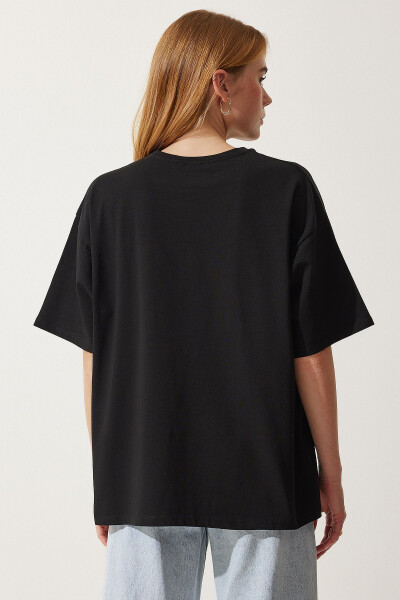 Women Black Basic Oversize Knitted T-Shirt HW00007 - 7