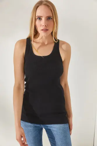 Women Black Long Tank Top ATL-00000003-Black - OLALOOK (1)