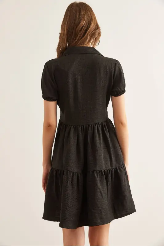 Women Black Patchwork Shirt Dress DRS-19002358-Blk - 7