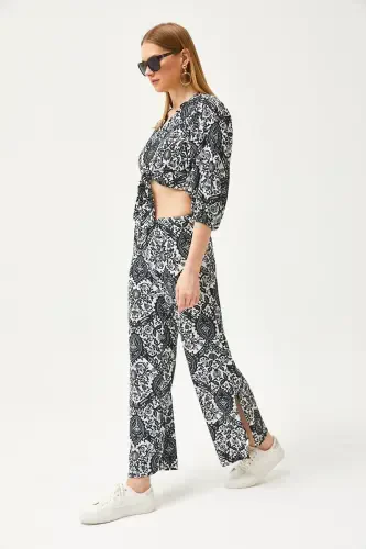 Women Black Patterned Suit Set TKM-19000265 - 4