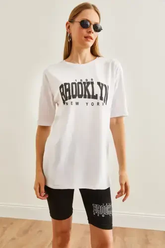 Women Black Printed Leggings T-Shirt Set TKM-19000301 - 4