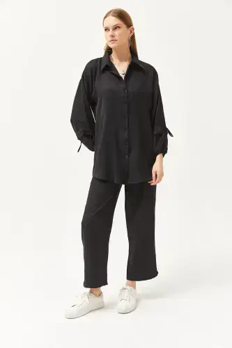 Women Black Set Linen Suit TAL-00000001 - 2