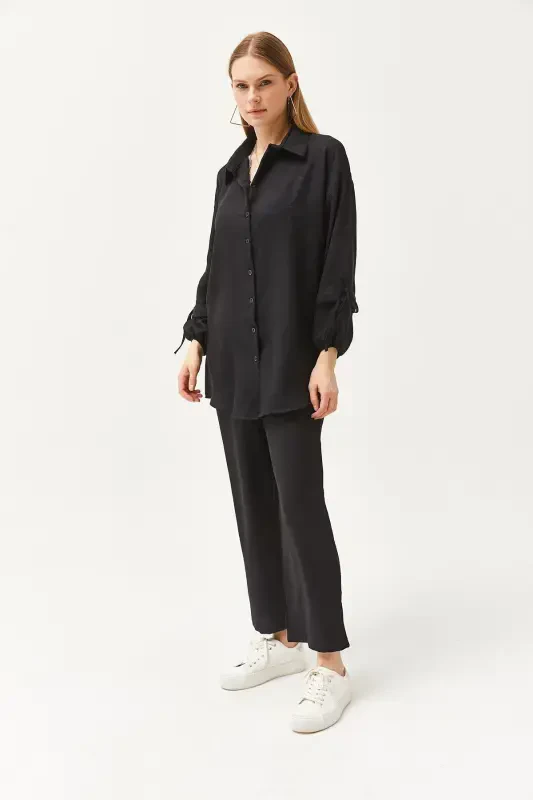 Women Black Set Linen Suit TAL-00000001 - 3