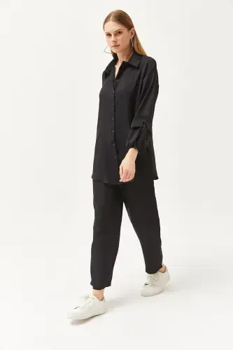 Women Black Set Linen Suit TAL-00000001 - 4