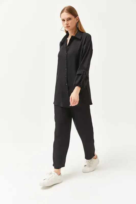 Women Black Set Linen Suit TAL-00000001 - 4