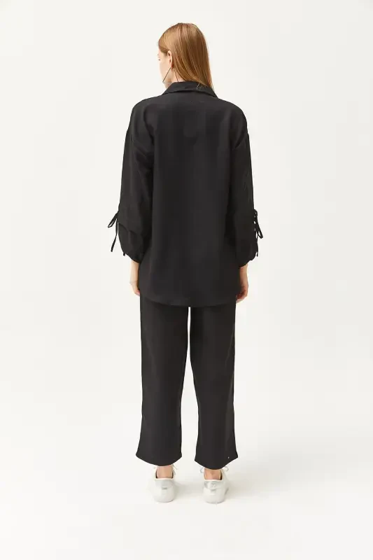 Women Black Set Linen Suit TAL-00000001 - 7