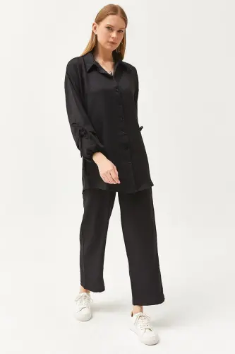 Women Black Set Linen Suit TAL-00000001 - 1