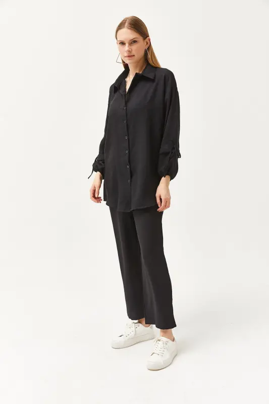 Women Black Set Linen Suit TAL-00000001 - 3