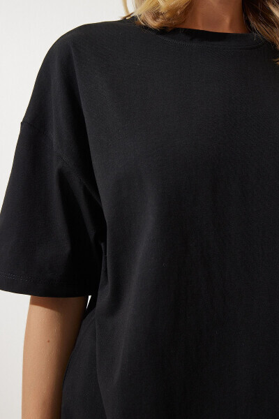 Women Black Turtleneck Basic Oversize Knitted T-Shirt BF00091 - 5